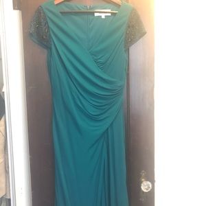 Badgley Mischka gown jade/teal full-length.